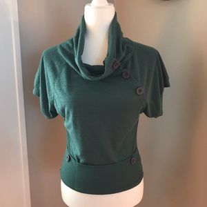 Unique & Stylish Cowl Neck Knit Top w/Retro vibe